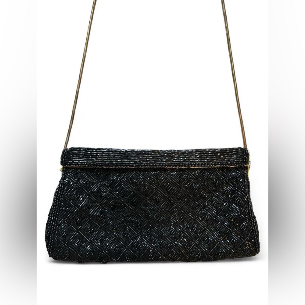 La Regale Black Beaded Clutch
